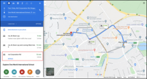 Distance from OWIS to Parc Vista Condominium