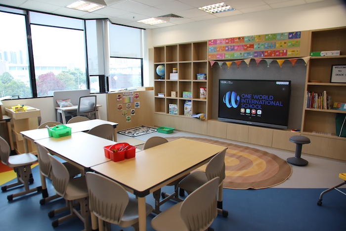 Classroom for Primary Grades, laid out for collaborative and technology-enabled learning.
